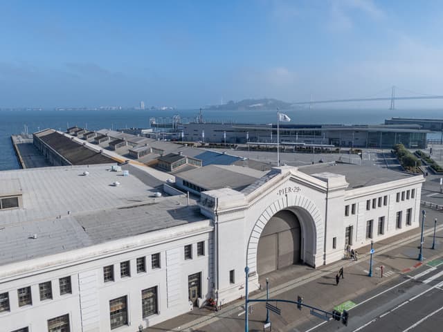 Aerial front view of Pier 29
